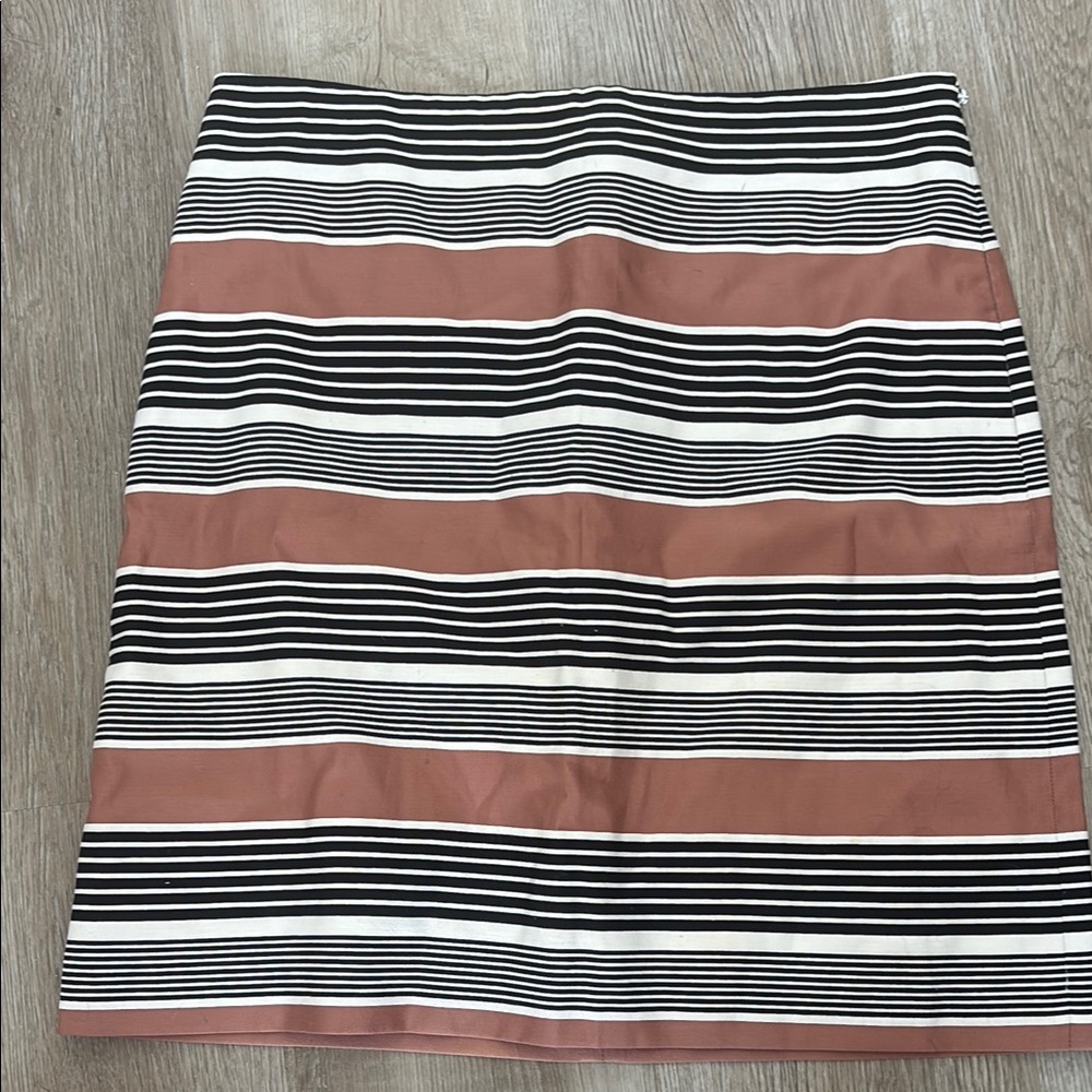 Loft Striped Black and Brown Women's Skirt